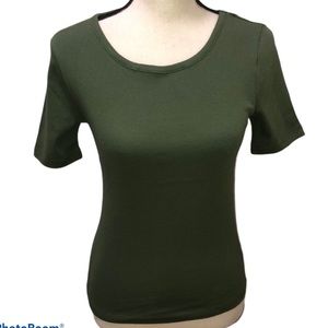 American Apparel khaki green fitted t-shirt Size M